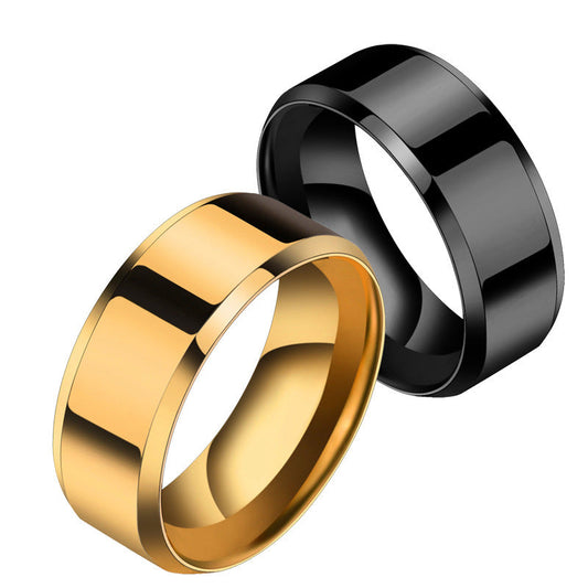 Stainless Steel Couple Rings – Niche Design for Men & Women | Geometric Style | AlinKriti hz4es6-6w