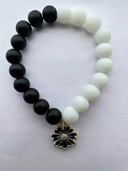 Monochrome Charm Beaded Bracelet | Minimalist Unisex Jewelry | AlinKriti hz4es6-6w
