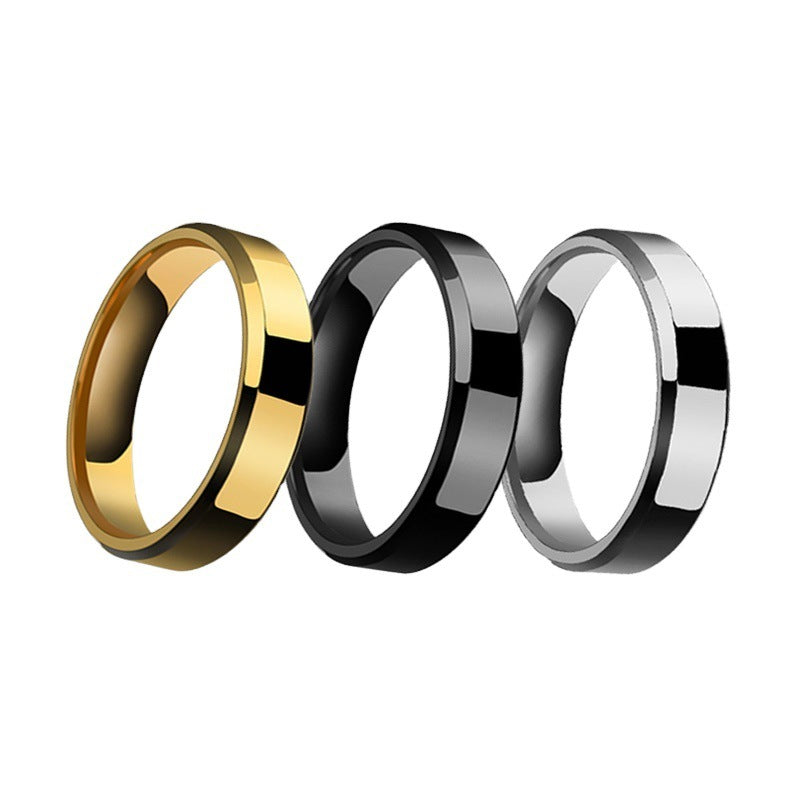 Stainless Steel Couple Rings – Niche Design for Men & Women | Geometric Style | AlinKriti hz4es6-6w