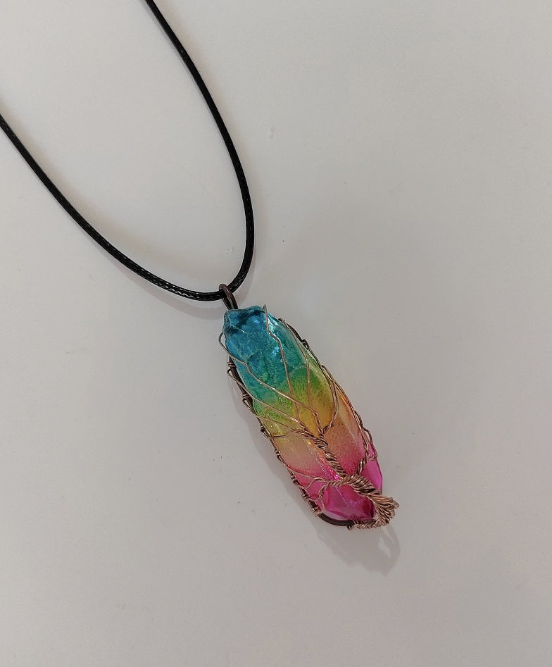 Tree of Life Crystal Pendant Necklace | Healing Boho Jewelry | AlinKriti hz4es6-6w