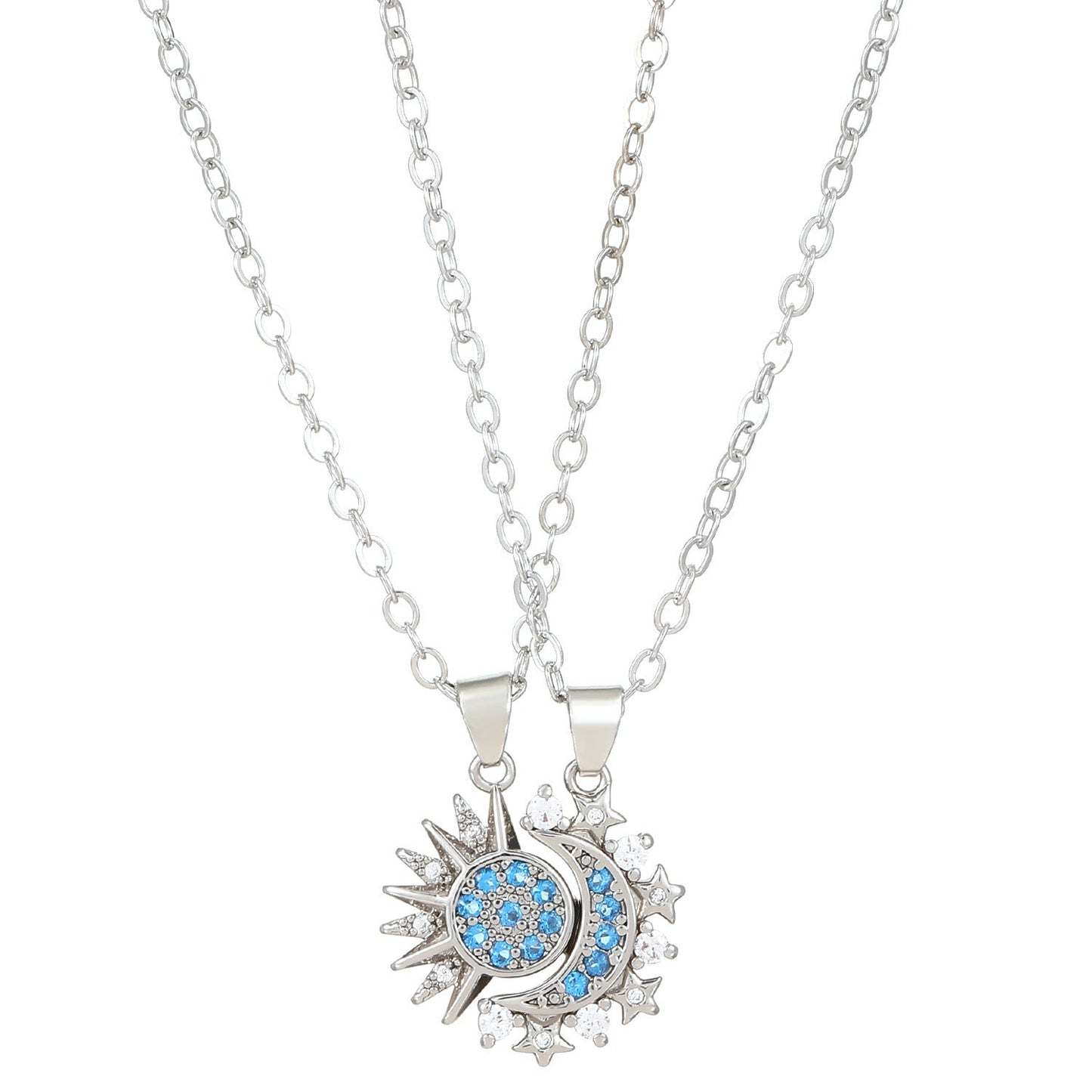 Magnetic Couple Necklace – Sun & Moon Pendant | Romantic Clavicle Chains | AlinKriti hz4es6-6w
