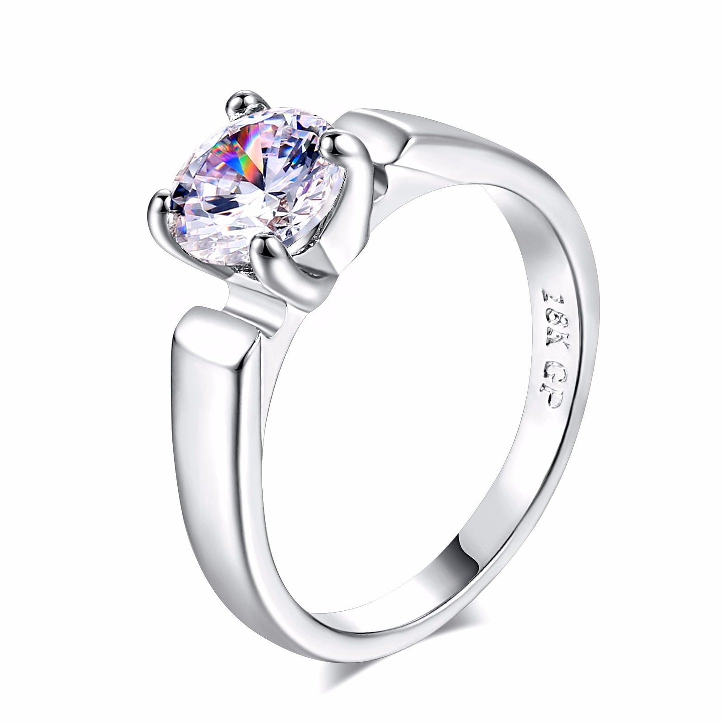 Elegant Micro-Inlaid Zircon Wedding Ring – Rose Gold Plated | AlinKriti hz4es6-6w