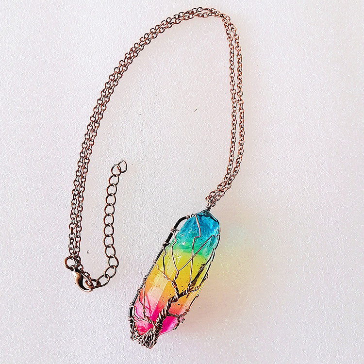 Tree of Life Crystal Pendant Necklace | Healing Boho Jewelry | AlinKriti hz4es6-6w