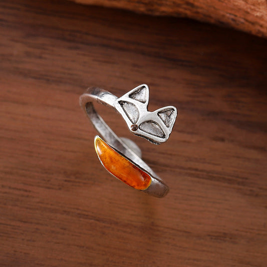 Elegant Adjustable Open Mouth Ring for Women – Antique Silver Finish | AlinKriti hz4es6-6w