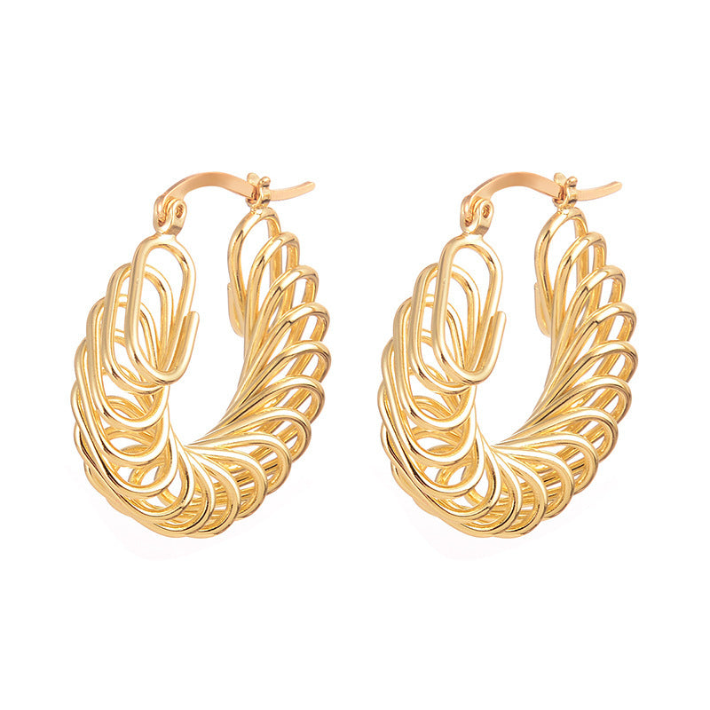 Elegant Clip-On Winding Earrings – Temperament Jewelry for Women | Gold & Silver | AlinKriti hz4es6-6w