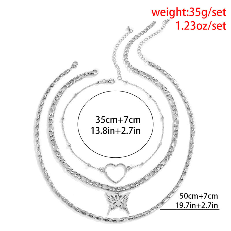 Multilayer Butterfly Pendant Necklace – Heart Chokers for Women | Fashion Jewelry | AlinKriti hz4es6-6w