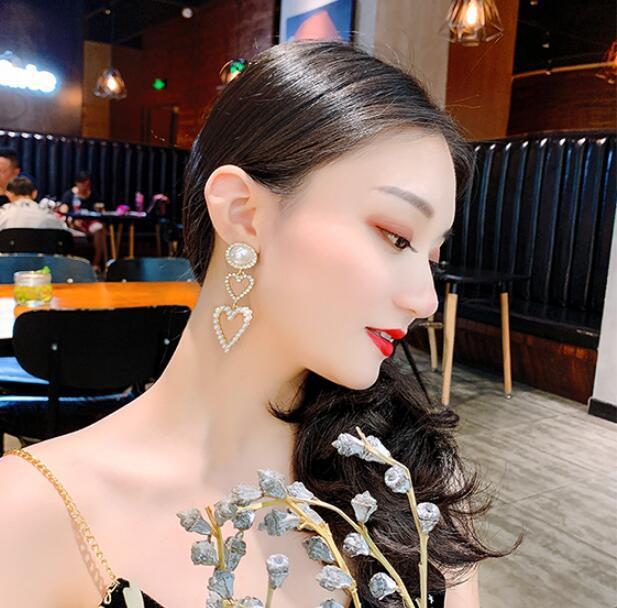 Pearl Rhinestone Drop Earrings – Elegant Imitation Jewelry for Women | AlinKriti hz4es6-6w