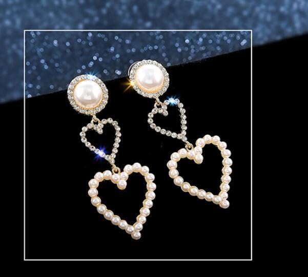 Pearl Rhinestone Drop Earrings – Elegant Imitation Jewelry for Women | AlinKriti hz4es6-6w