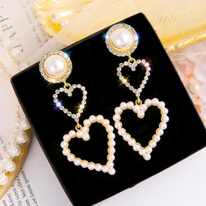 Pearl Rhinestone Drop Earrings – Elegant Imitation Jewelry for Women | AlinKriti hz4es6-6w
