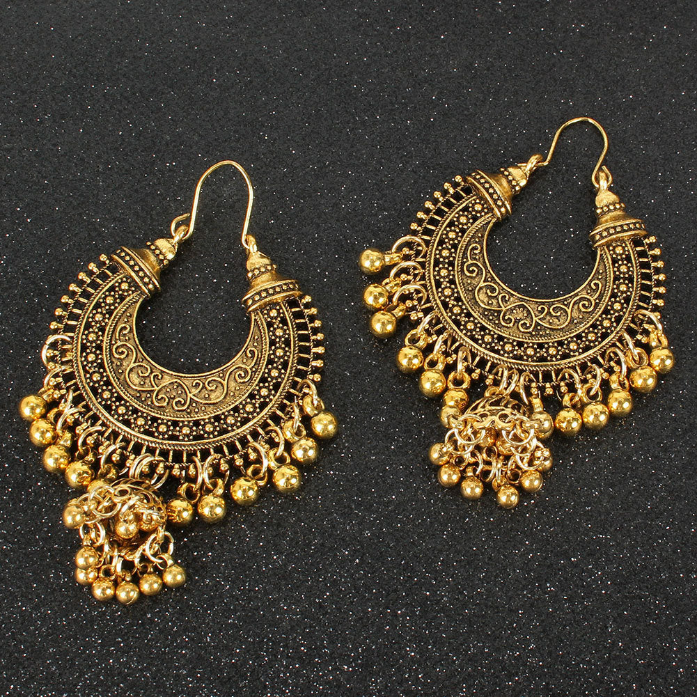 Bell Tassel Earrings – Vintage Ethnic Diamond Lens Jewelry for Women | AlinKriti hz4es6-6w