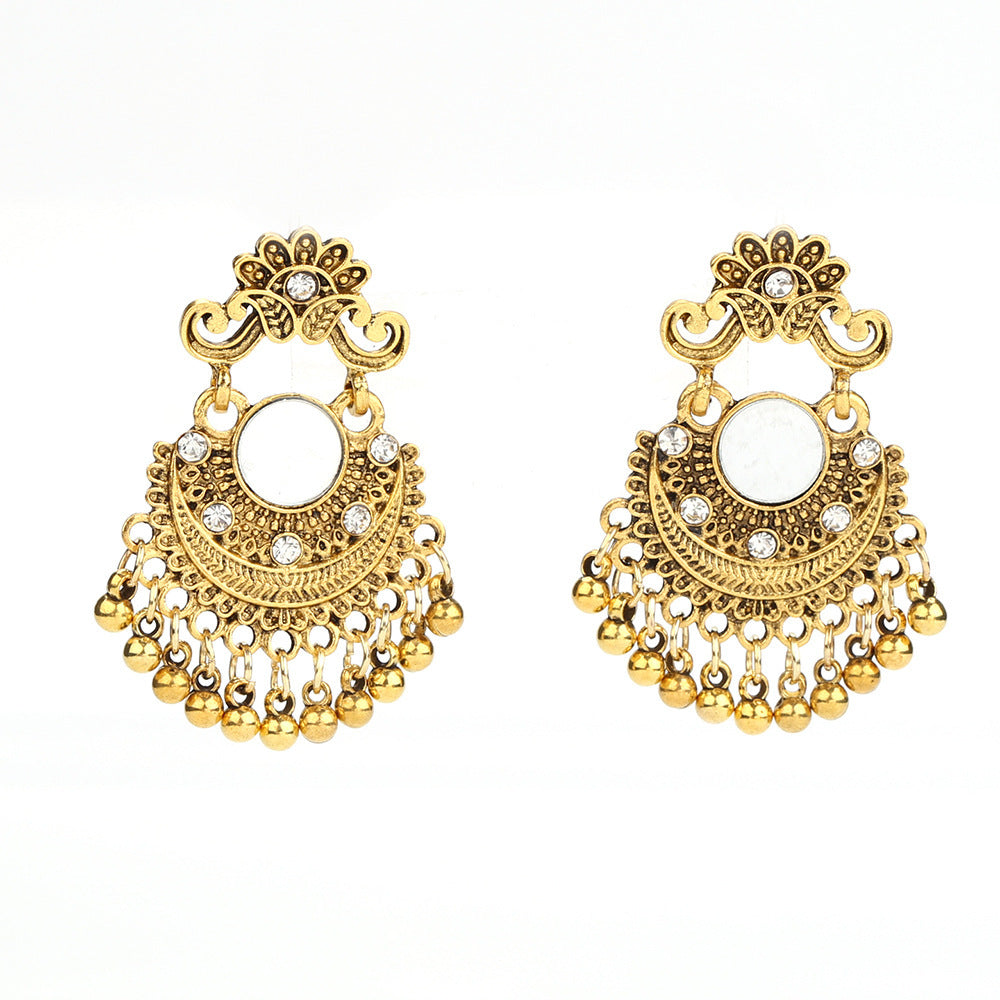 Bell Tassel Earrings – Vintage Ethnic Diamond Lens Jewelry for Women | AlinKriti hz4es6-6w