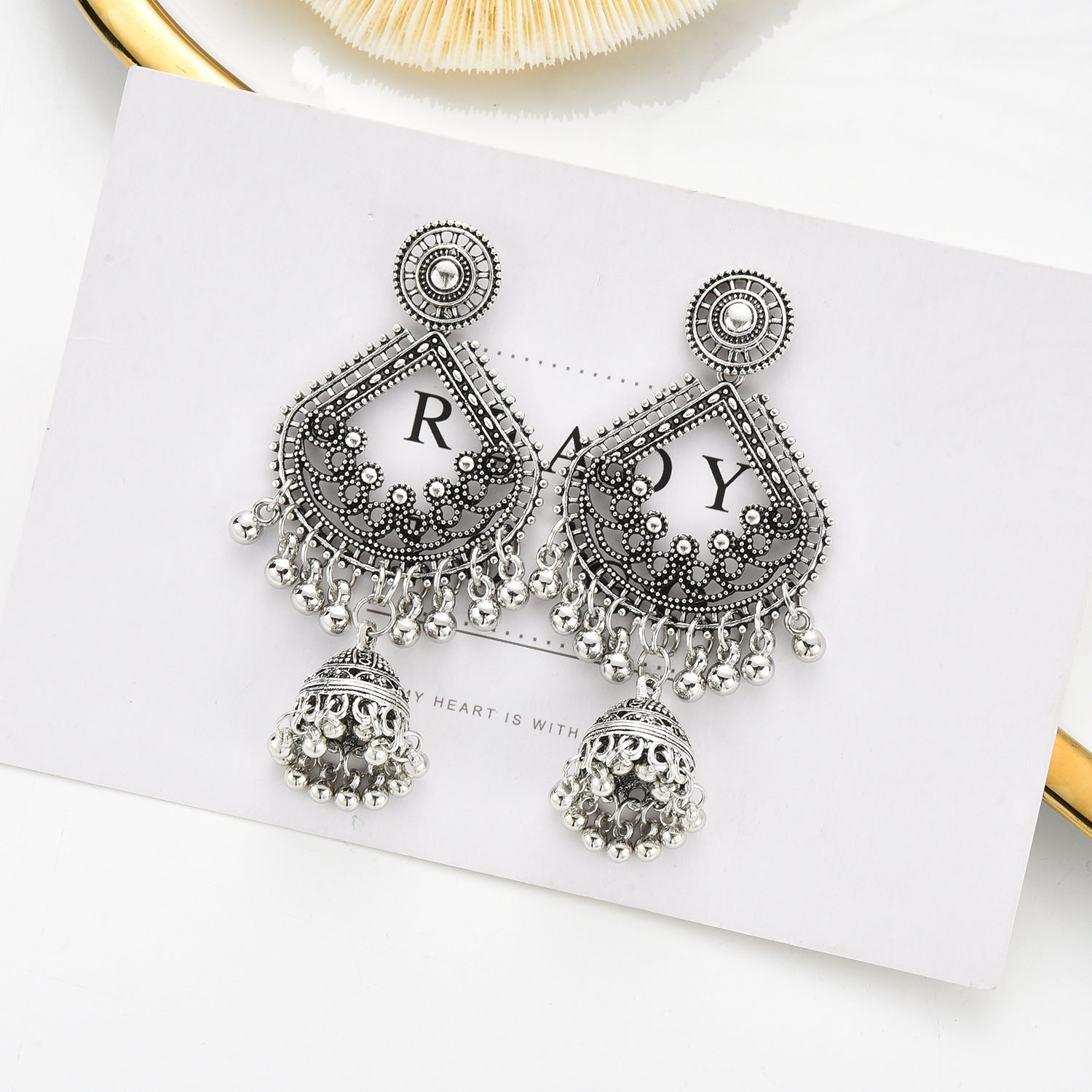 Bell Tassel Earrings – Vintage Ethnic Diamond Lens Jewelry for Women | AlinKriti hz4es6-6w