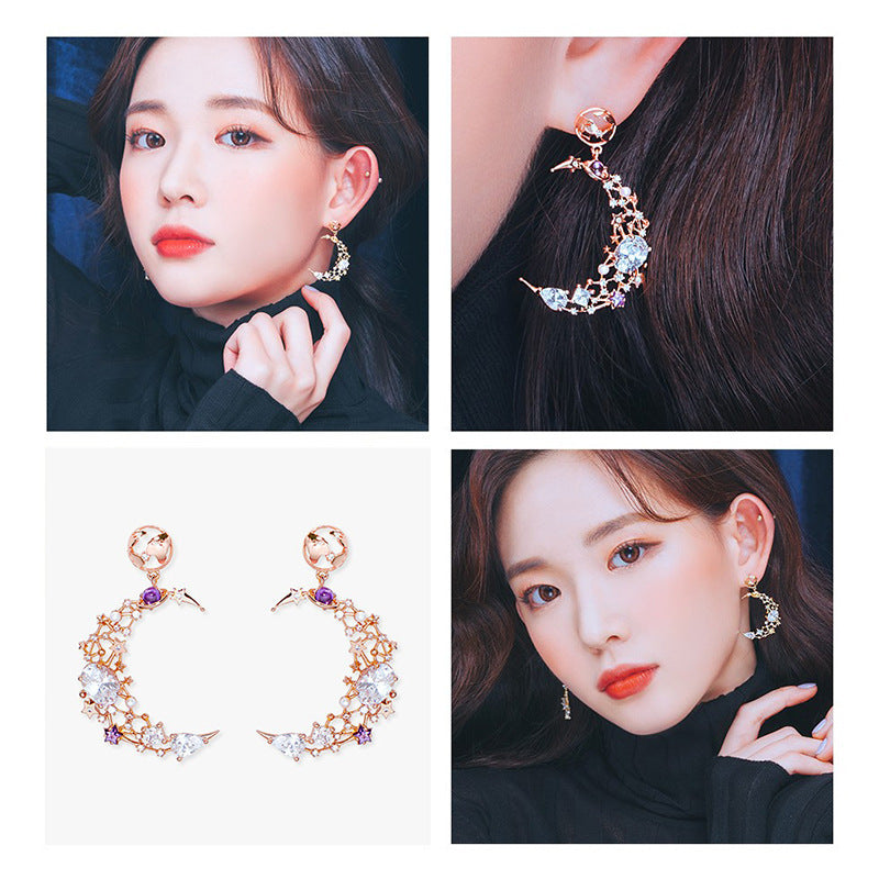 Star Moon Earring hz4es6-6w