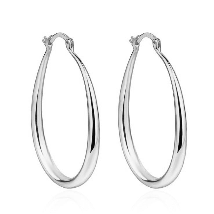 Geometric Oval Earrings – Electroplated Metal Imitation Jewelry for Women | AlinKriti hz4es6-6w