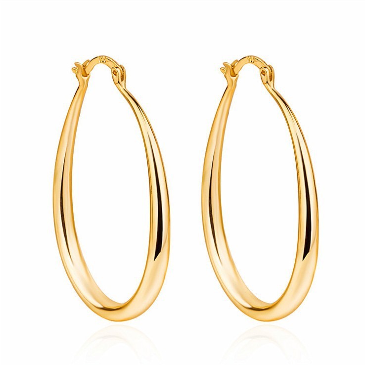 Geometric Oval Earrings – Electroplated Metal Imitation Jewelry for Women | AlinKriti hz4es6-6w
