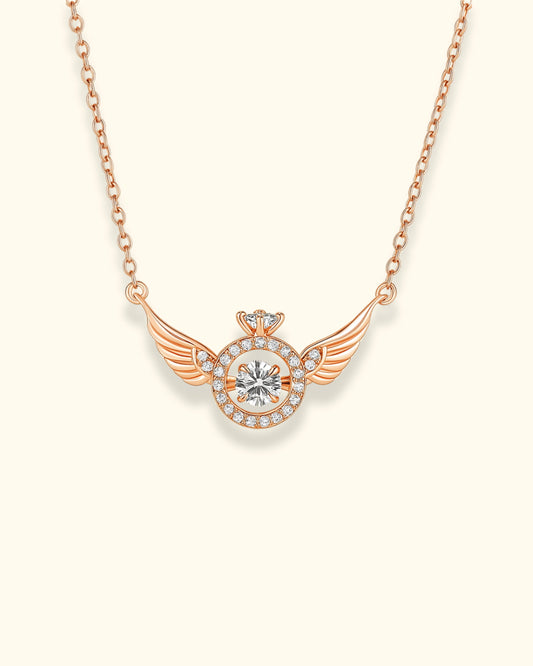 Rose Gold Angel Wings Necklace | Romantic Pendant Chain for Women | AlinKriti hz4es6-6w