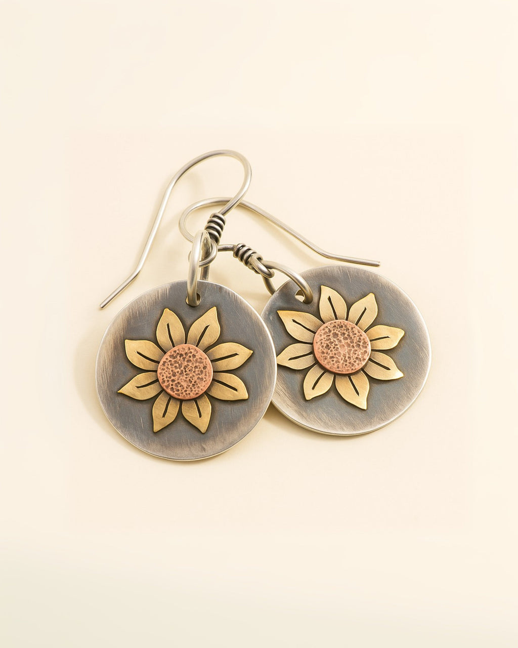 Hand Painted Sunflower Earrings – Drop Design for Women | AlinKriti hz4es6-6w