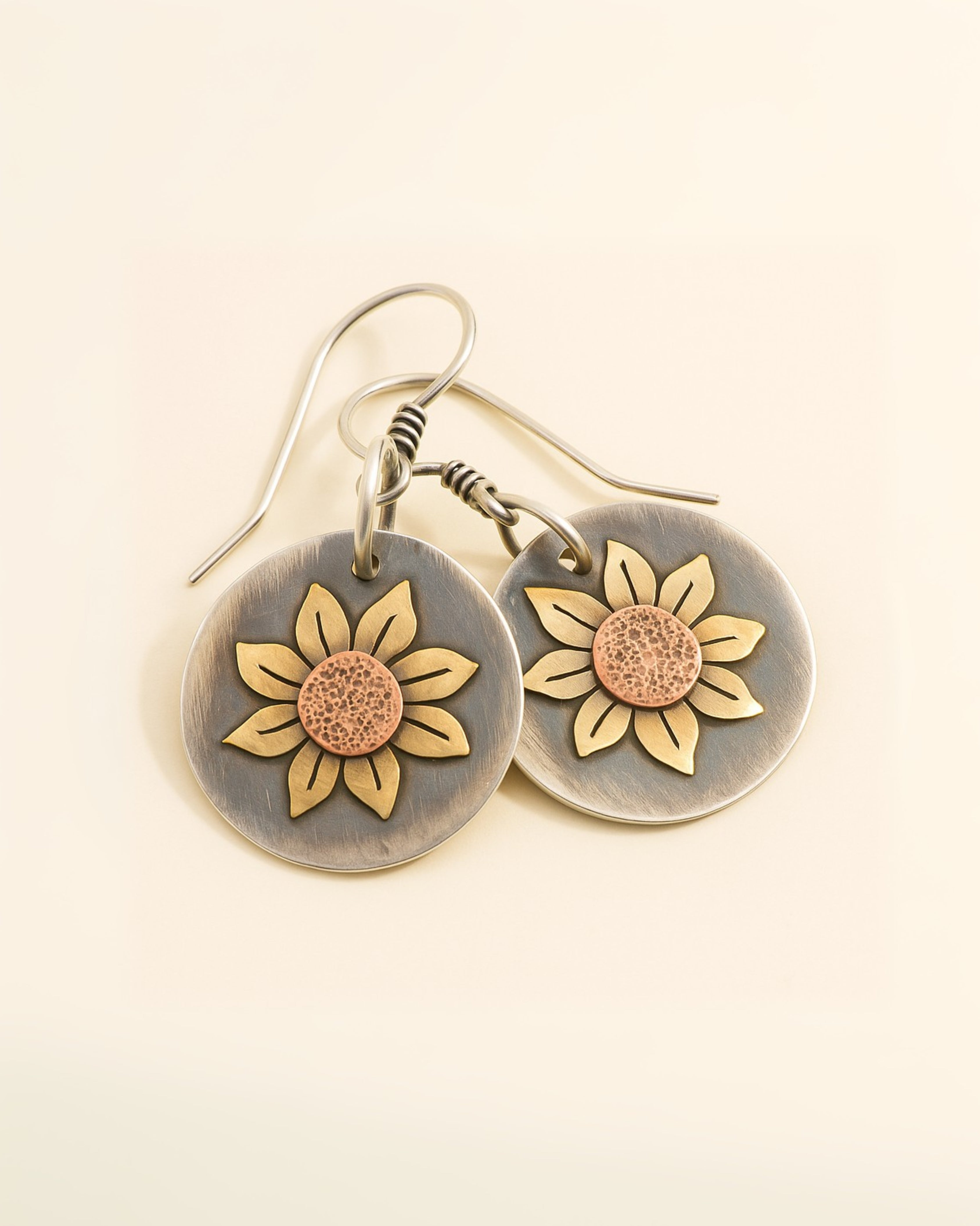 Hand Painted Sunflower Earrings – Drop Design for Women | AlinKriti hz4es6-6w