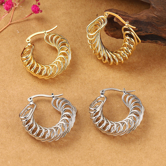 Elegant Clip-On Winding Earrings – Temperament Jewelry for Women | Gold & Silver | AlinKriti hz4es6-6w
