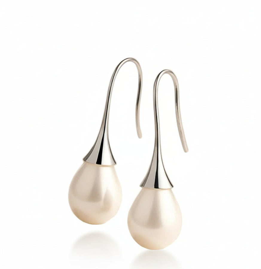 Elegant Water Drop Pearl Earrings – Real Gold Plated | AlinKriti hz4es6-6w