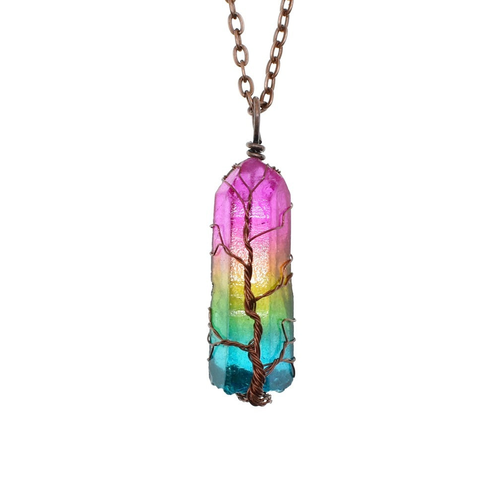 Tree of Life Crystal Pendant Necklace | Healing Boho Jewelry | AlinKriti hz4es6-6w