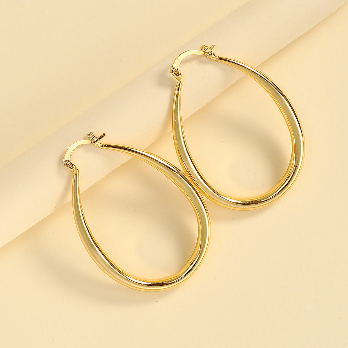 Geometric Oval Earrings – Electroplated Metal Imitation Jewelry for Women | AlinKriti hz4es6-6w