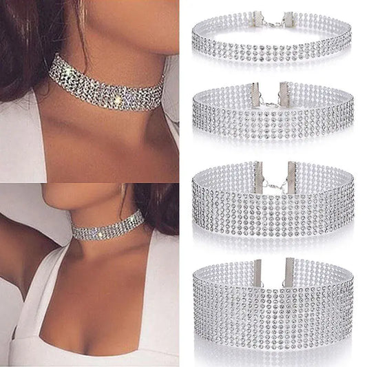 Elegant Crystal Rhinestone Choker Necklace for Women – Wedding & Party Jewelry | AlinKriti hz4es6-6w