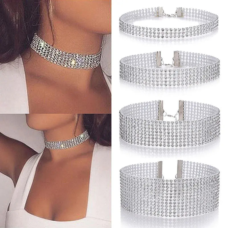 Elegant Crystal Rhinestone Choker Necklace for Women – Wedding & Party Jewelry | AlinKriti hz4es6-6w
