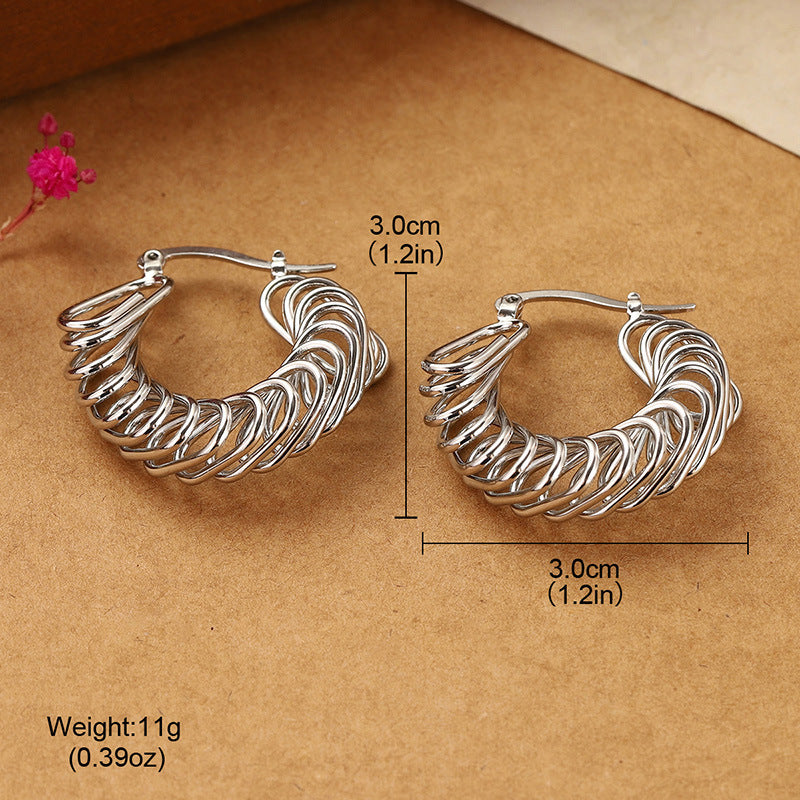 Elegant Clip-On Winding Earrings – Temperament Jewelry for Women | Gold & Silver | AlinKriti hz4es6-6w