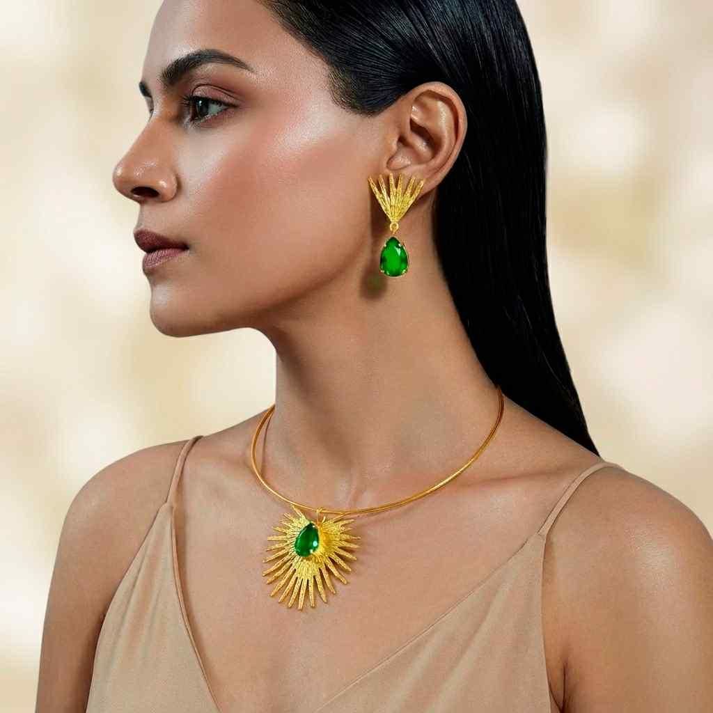 Golden Aura Necklace & Earring Set – Jewellery