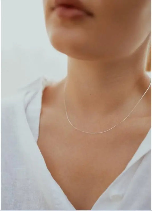 Elegant Silver Beaded Necklace Chain – Minimalist Jewelry for Women | AlinKriti hz4es6-6w