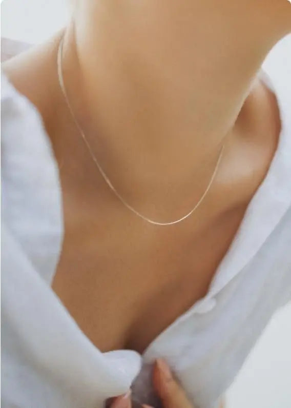 Elegant Silver Beaded Necklace Chain – Minimalist Jewelry for Women | AlinKriti hz4es6-6w