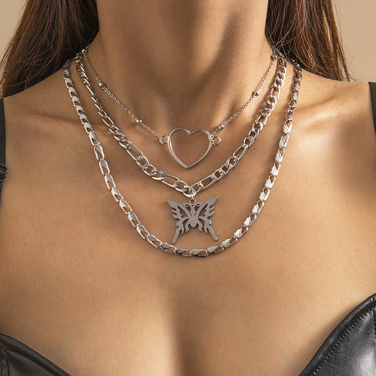 Multilayer Butterfly Pendant Necklace – Heart Chokers for Women | Fashion Jewelry | AlinKriti hz4es6-6w