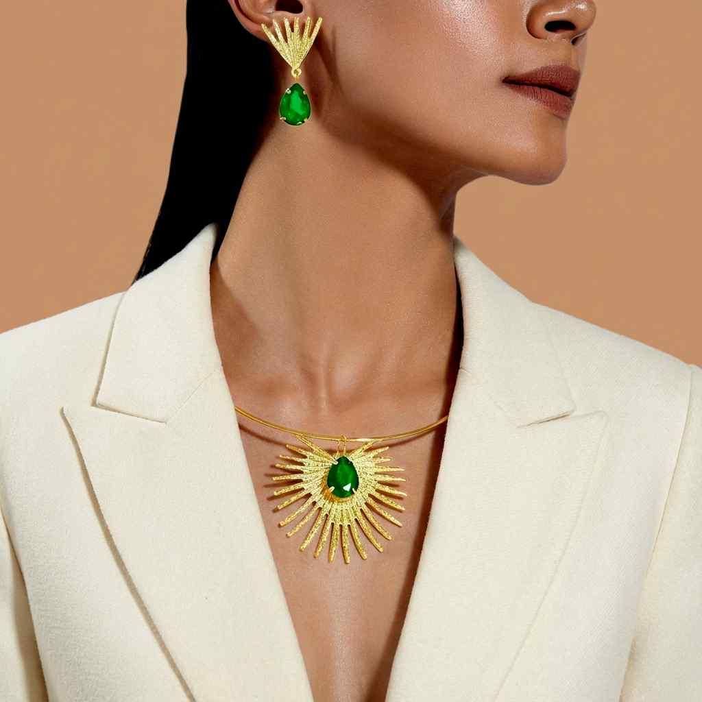 Golden Aura Necklace & Earring Set – Jewellery