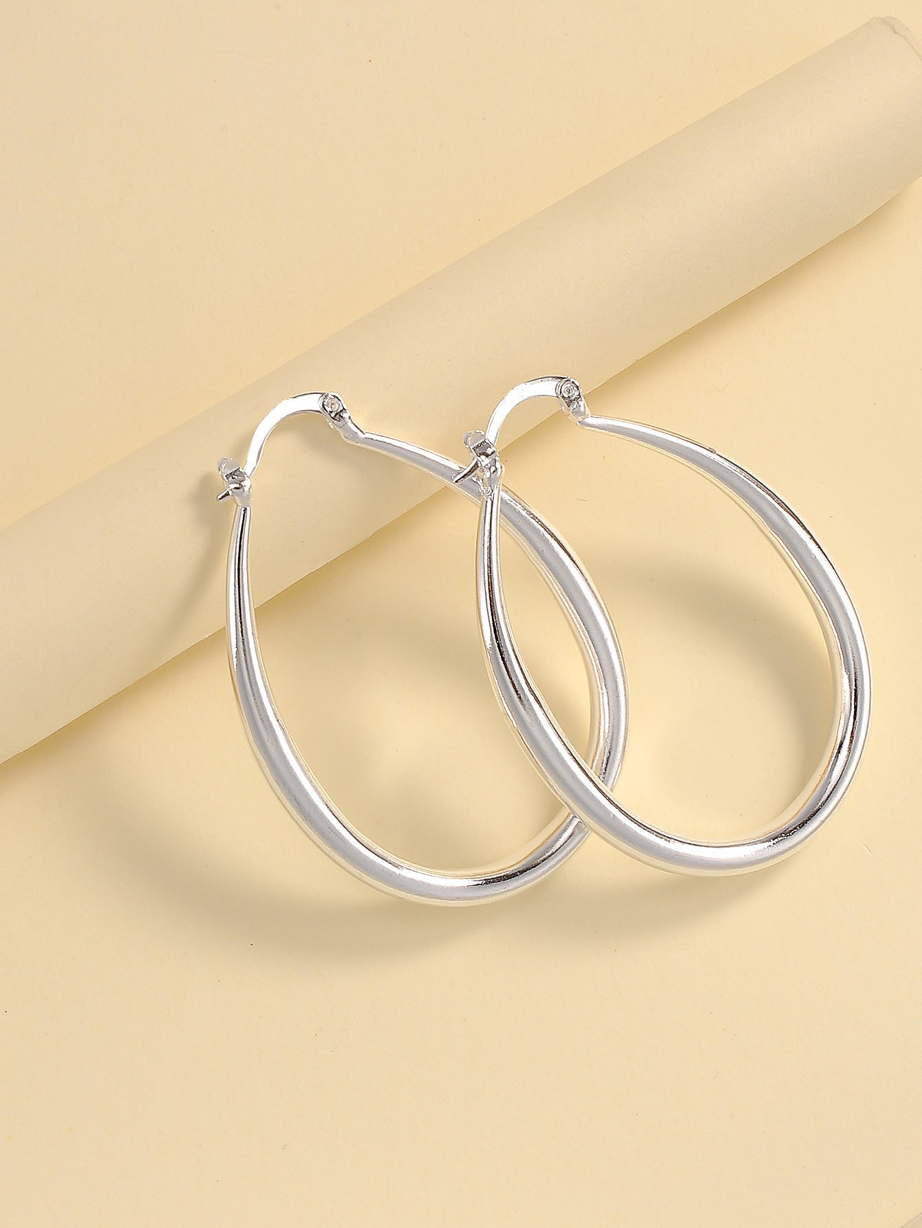 Geometric Oval Earrings – Electroplated Metal Imitation Jewelry for Women | AlinKriti hz4es6-6w
