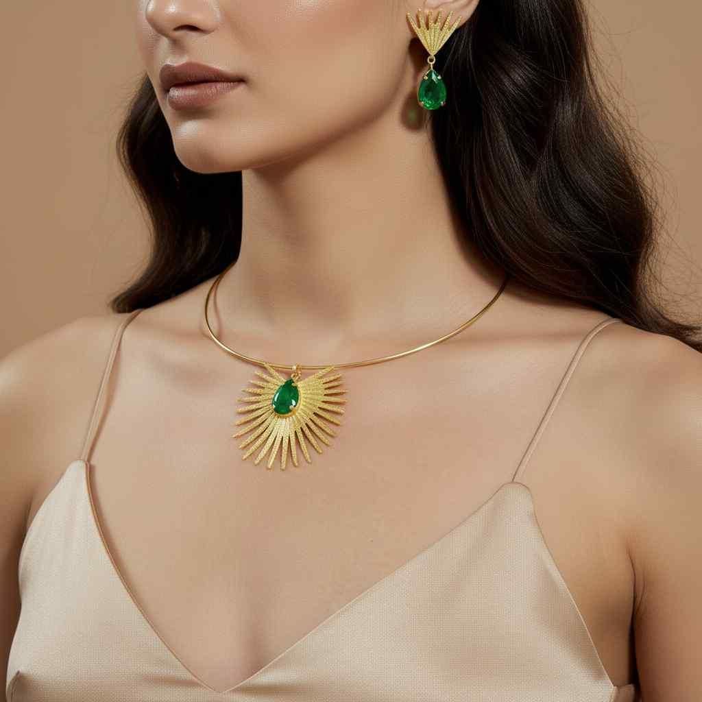 Golden Aura Necklace & Earring Set – Jewellery