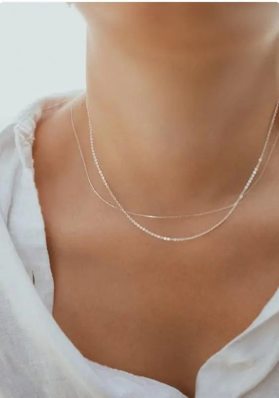 Elegant Silver Beaded Necklace Chain – Minimalist Jewelry for Women | AlinKriti hz4es6-6w