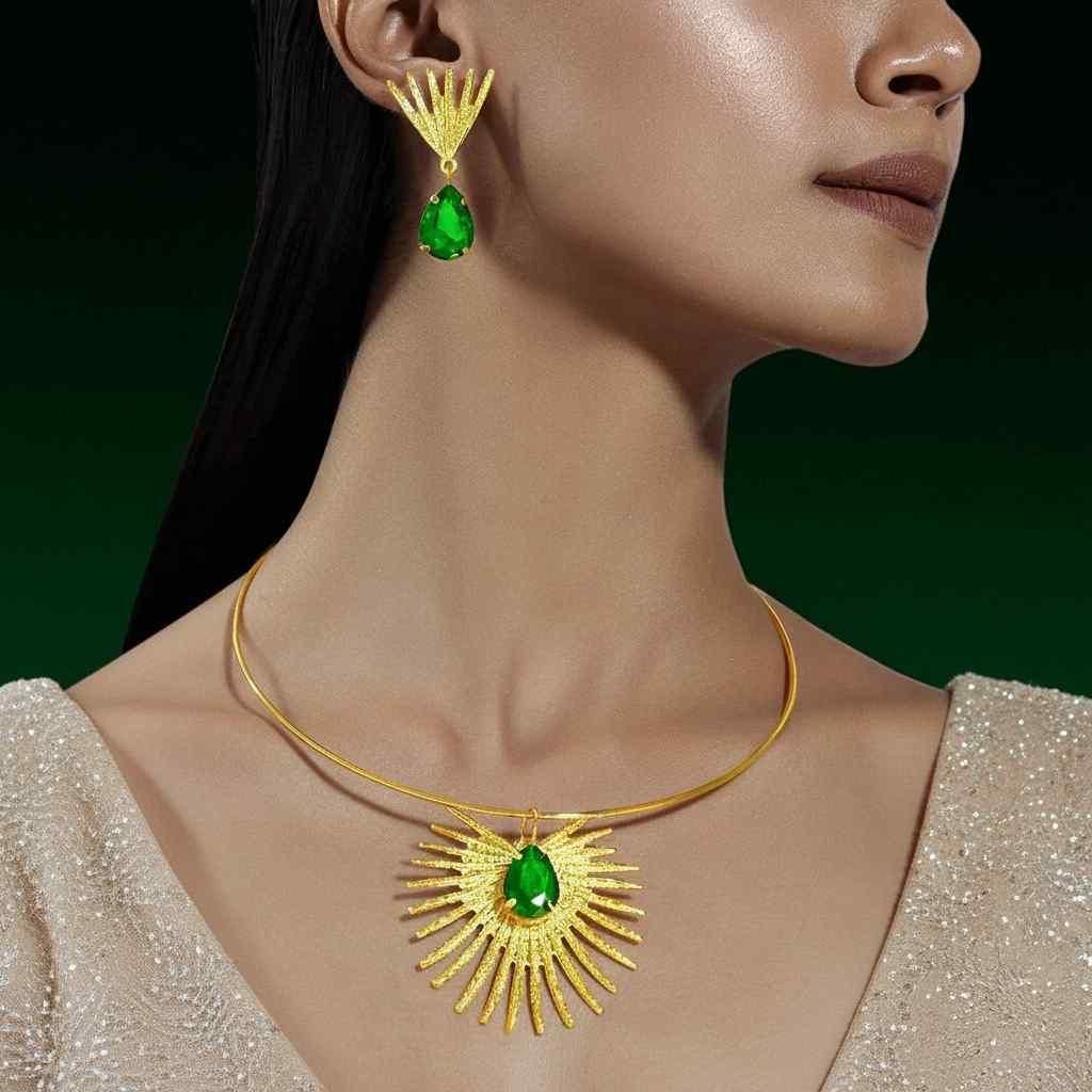 Golden Aura Necklace & Earring Set – Jewellery