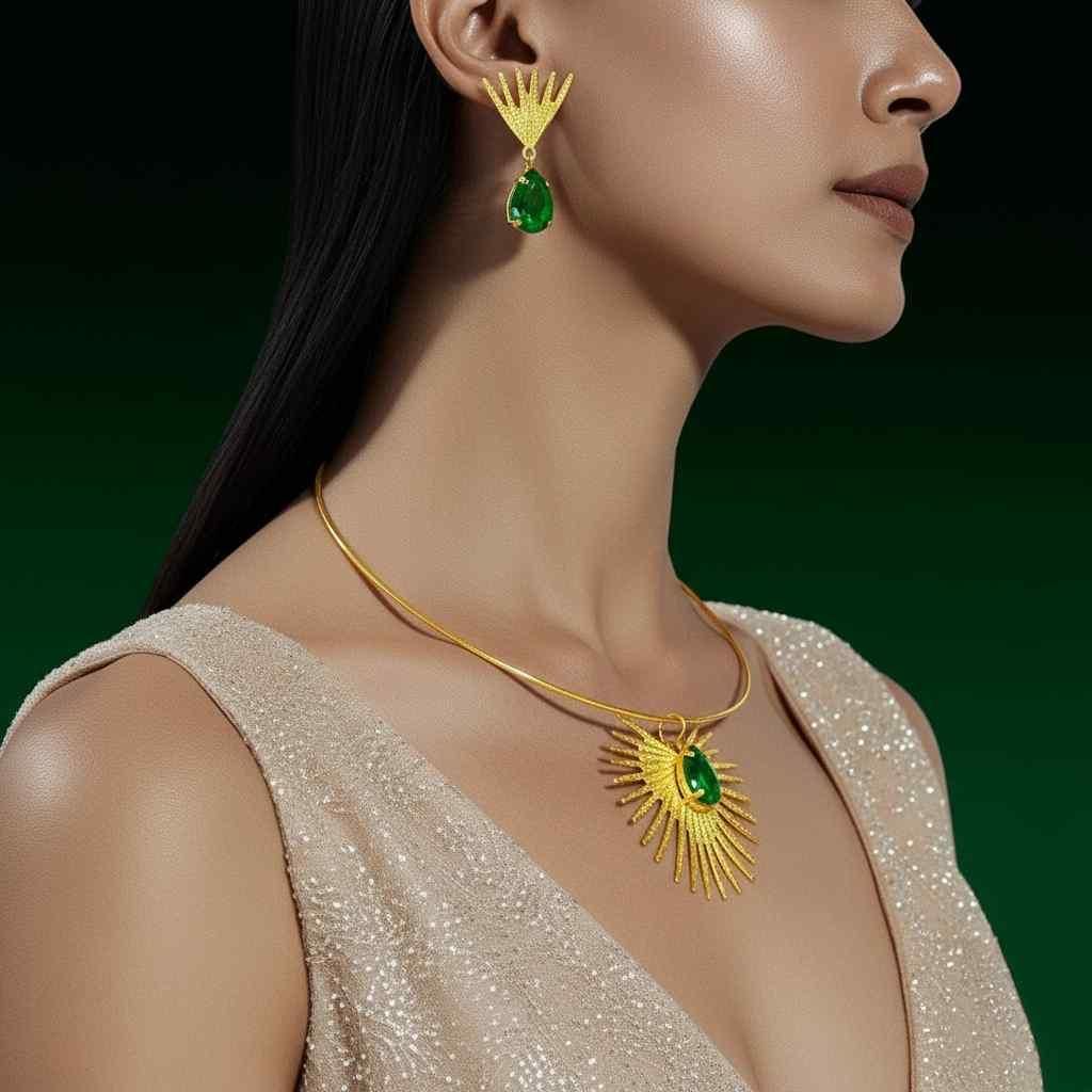 Golden Aura Necklace & Earring Set – Jewellery