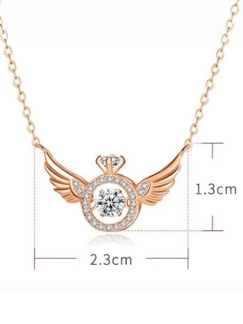 Rose Gold Angel Wings Necklace | Romantic Pendant Chain for Women | AlinKriti hz4es6-6w