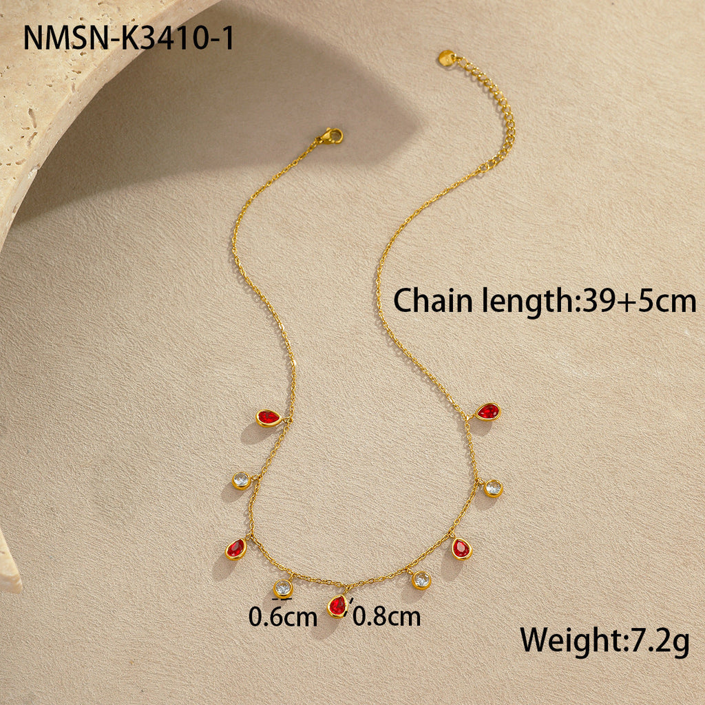 Multicolor Zircon Tassel Necklace | Crystal Pendant Jewelry for Women | AlinKriti hz4es6-6w