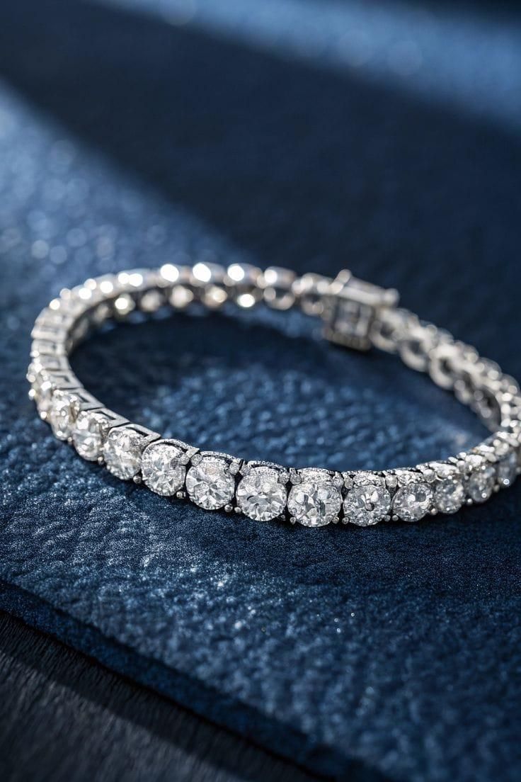 Radiant Spark Diamond Tennis Bracelet – Classic Elegance