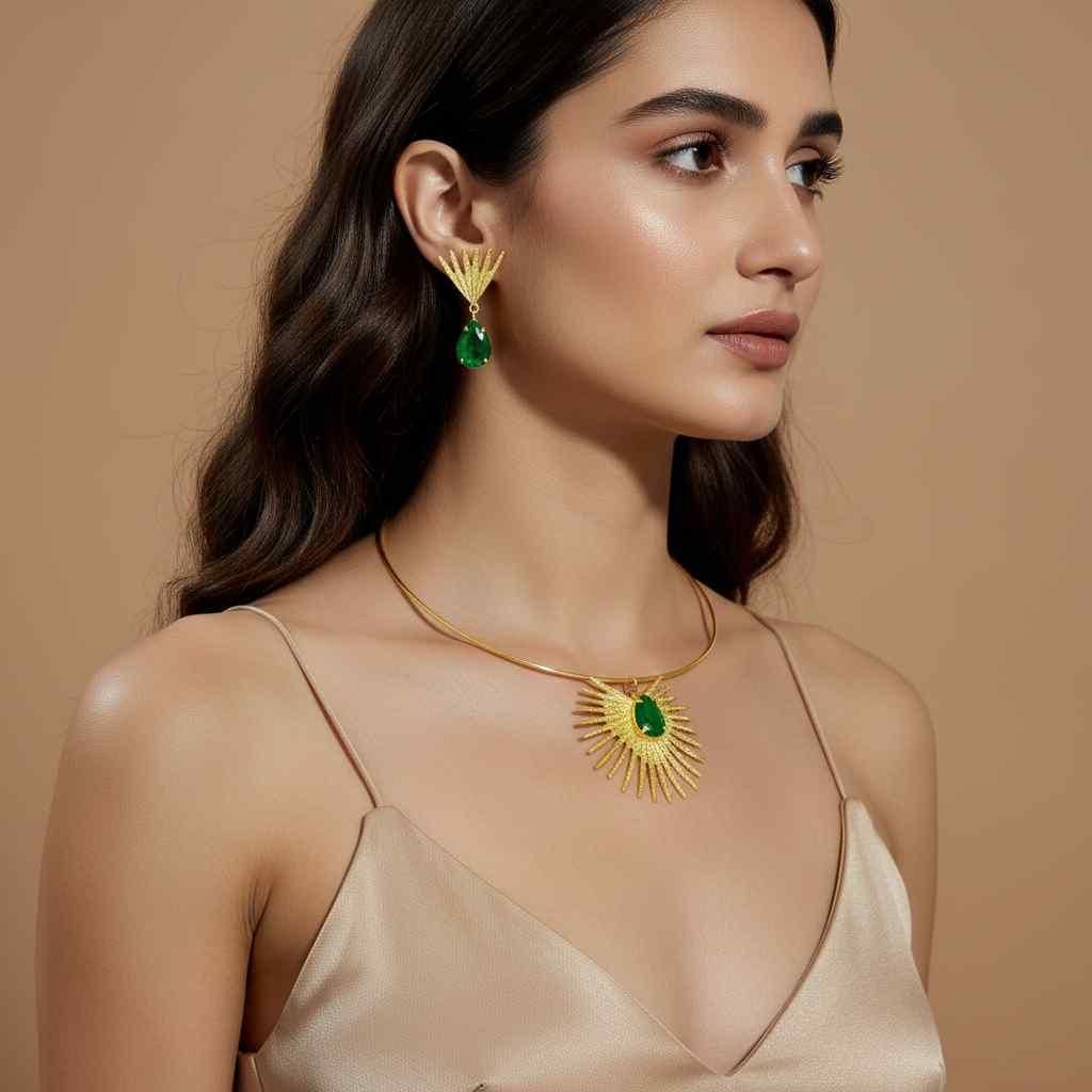 Golden Aura Necklace & Earring Set – Jewellery