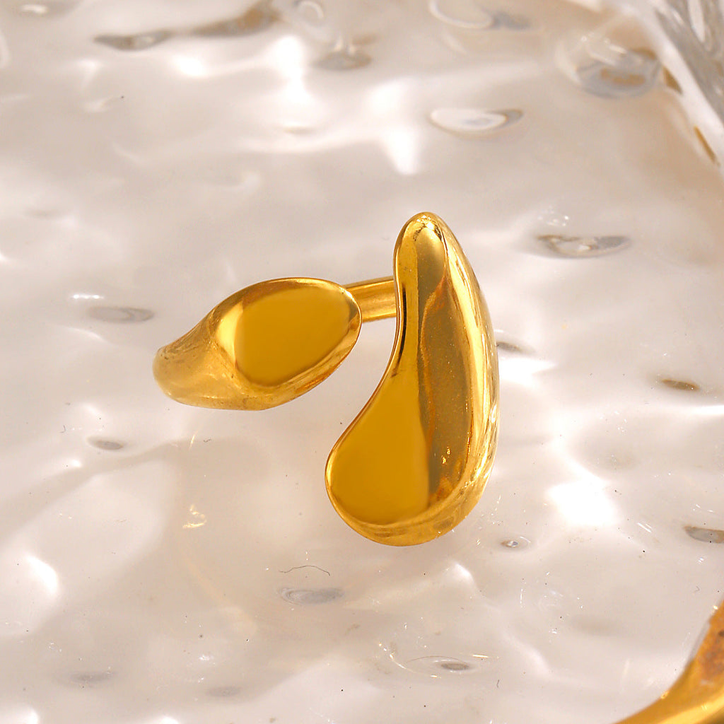 Stainless Steel Hip Hop Ring – Electroplated Gold & Steel | AlinKriti hz4es6-6w