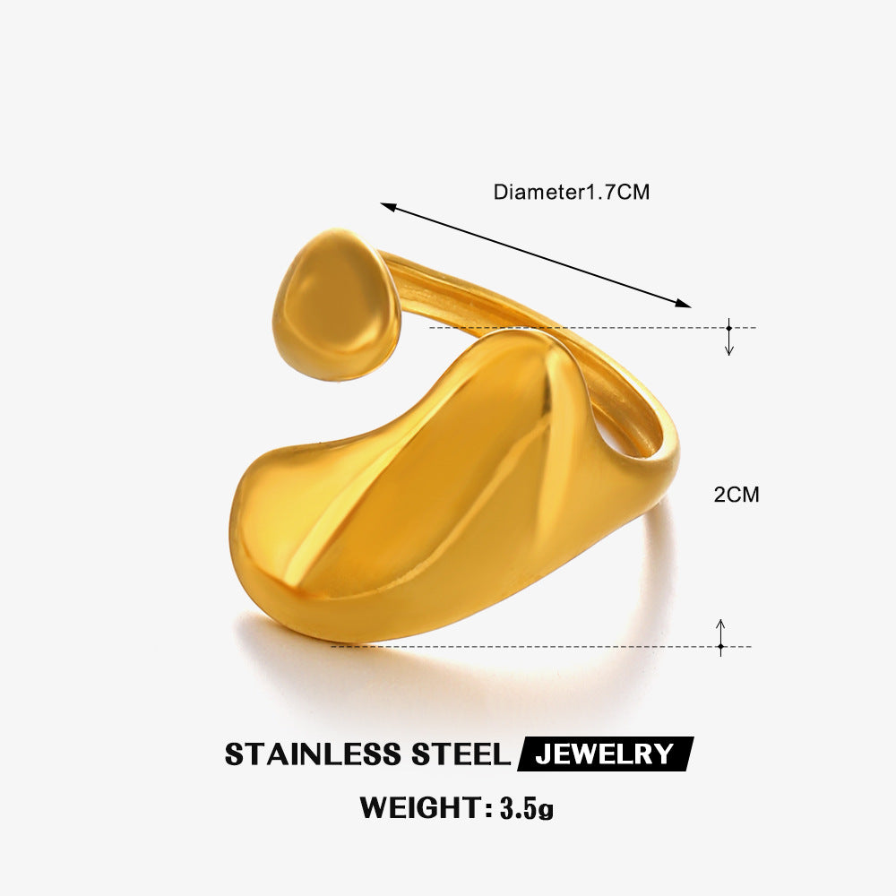 Stainless Steel Hip Hop Ring – Electroplated Gold & Steel | AlinKriti hz4es6-6w