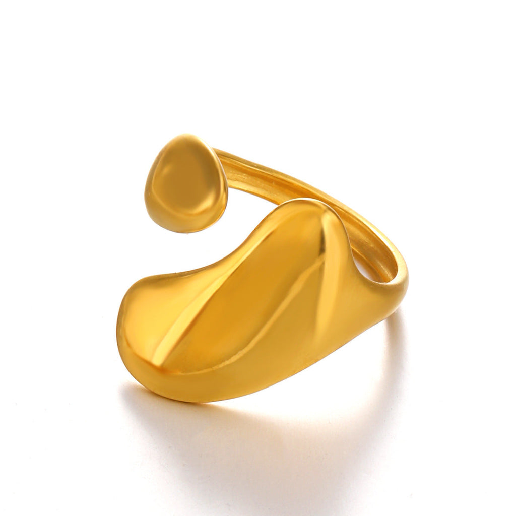 Stainless Steel Hip Hop Ring – Electroplated Gold & Steel | AlinKriti hz4es6-6w
