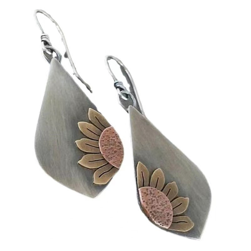 Hand Painted Sunflower Earrings – Drop Design for Women | AlinKriti hz4es6-6w