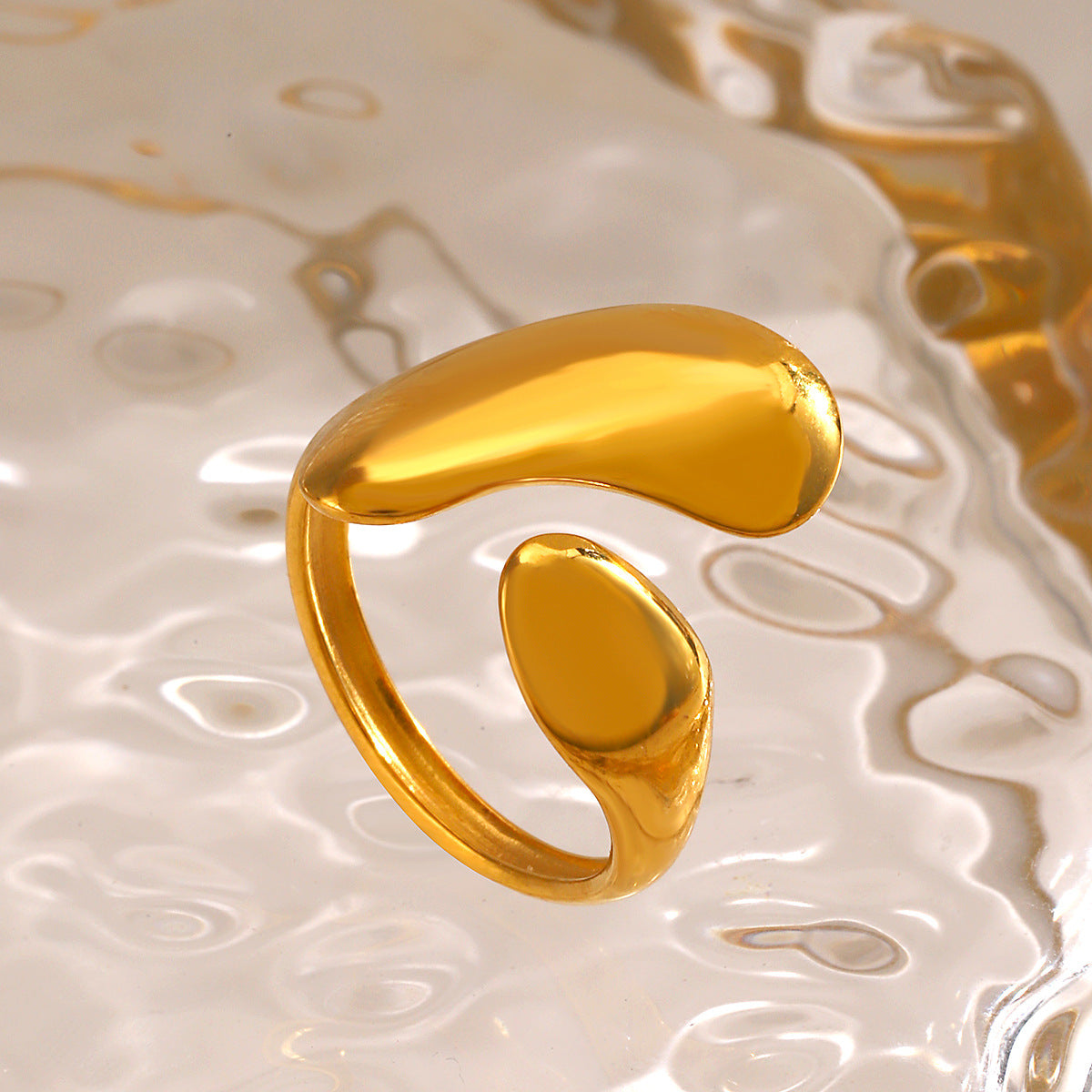 Stainless Steel Hip Hop Ring – Electroplated Gold & Steel | AlinKriti hz4es6-6w