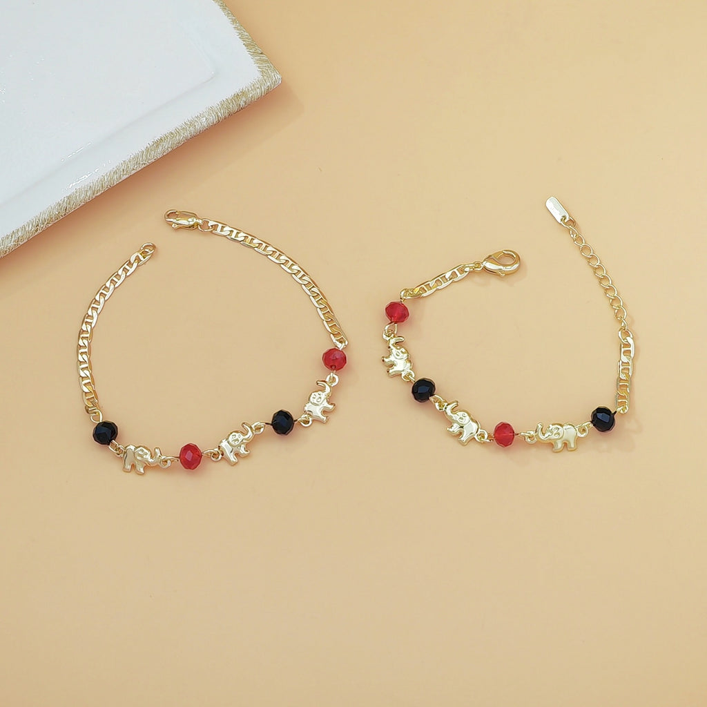 Light-luxury High-end Lucky-bead Elephant Bracelet For Women