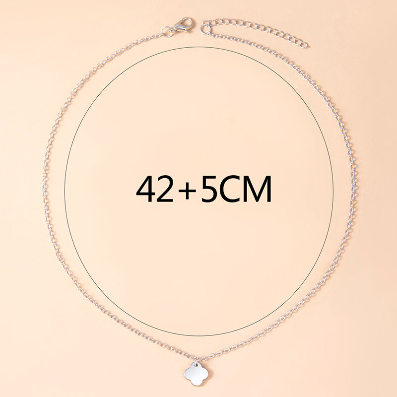 Fashion Silver Four-leaf Clover Necklace Stainless Steel Cloud Pendant Necklaces Chokers For Women Girls hz4es6-6w